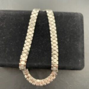 Vintage EINA collar necklace-Silver tone